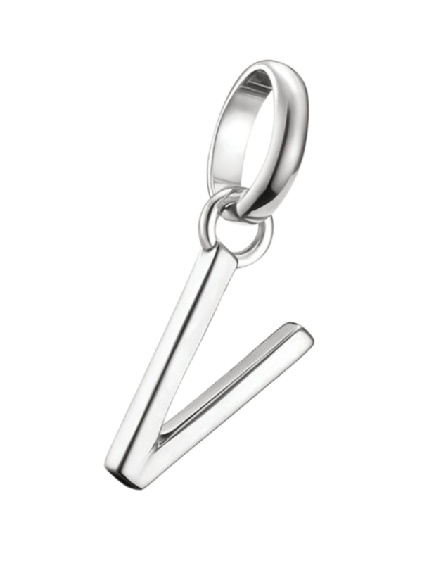 Pendentif Charm Lettre V Connect Argent