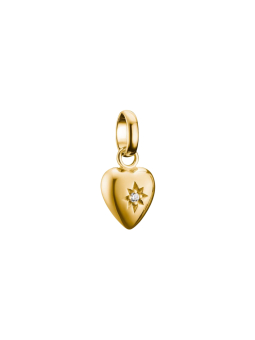 Colgante Charm Corazón Con Estrella Connect Chapado en Oro
