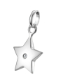 Pendentif charm étoile avec pierre blanche Connect argent