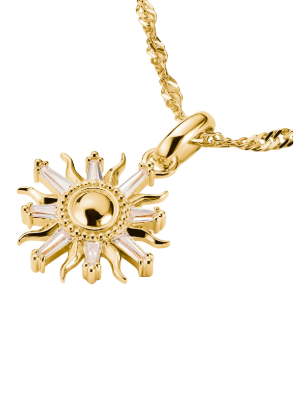 Colgante charm sol con piedras Connect chapado en oro