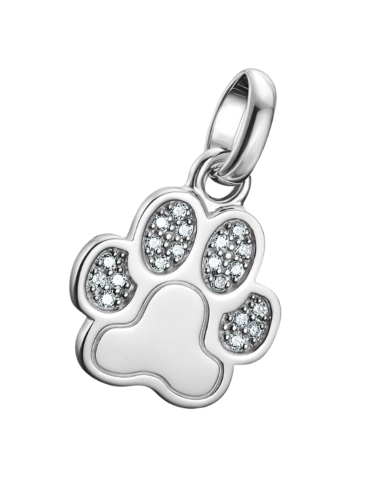 Colgante Huella con Piedras Connect en Plata