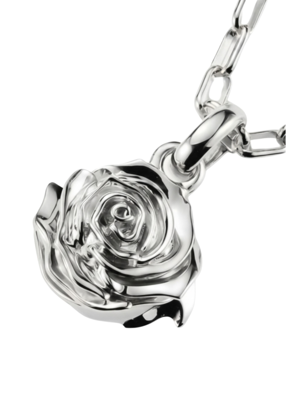 Pendentif Charm Fleur De Rose Connect Argent