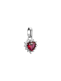Pendentif Charm True Romance Cœur Rouge Connect Argent