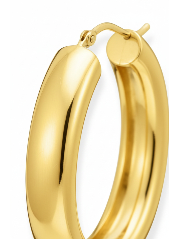 Gold-Plated Big Chunky Hoop Earrings