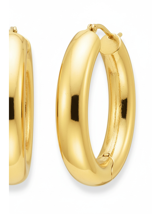 Gold-Plated Big Chunky Hoop Earrings
