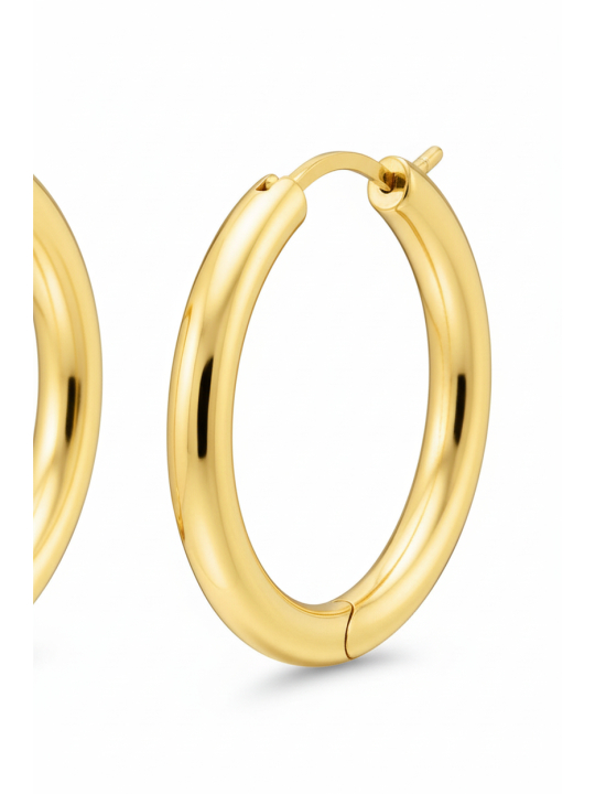 Gold-Plated Classic Hoop Earrings In Wider Shape