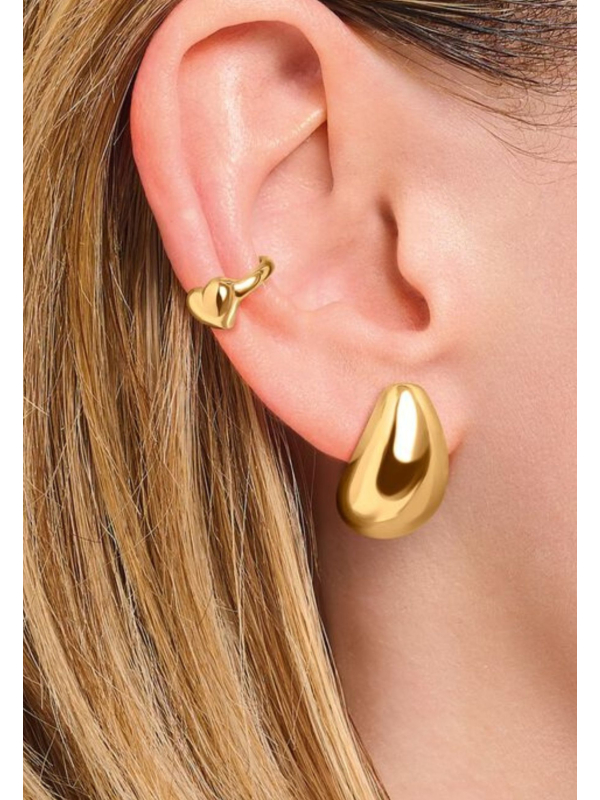 Boucles d’Oreilles Plaquées Or en Forme de Goutte