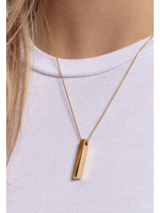 Collier Cuboïde Plaqué Or