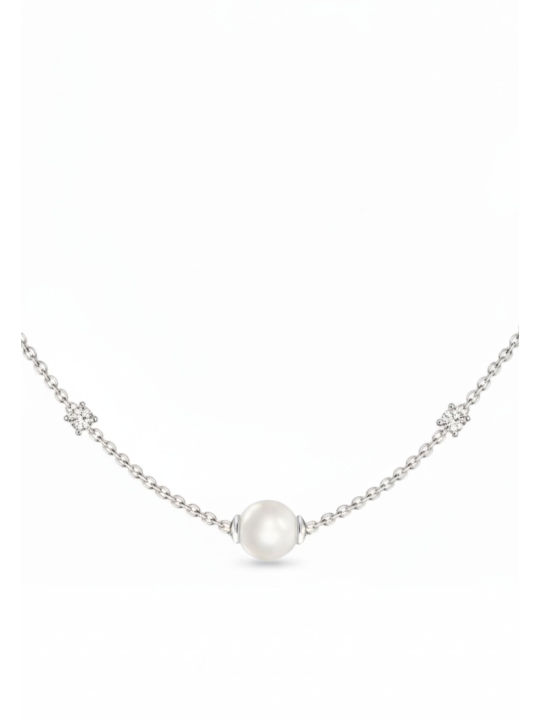 Collier en Argent avec Pierres Blanches