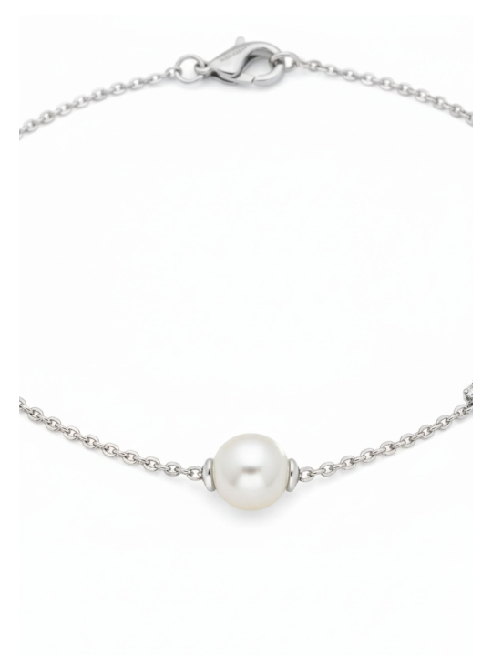 Silver Necklace with White Stones