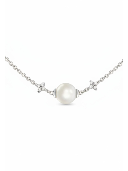 Collar de Plata con Piedras Blancas