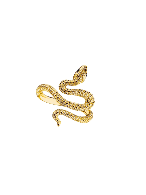 Gold-Plated Snake Ring Tempting Romance