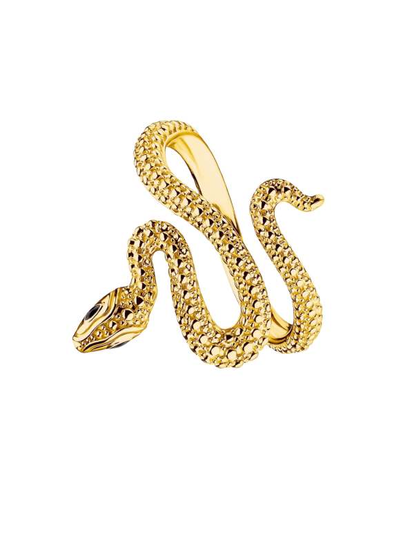 Gold-Plated Snake Ring Tempting Romance