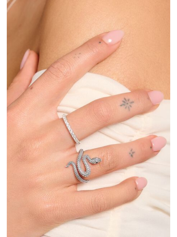 Silver Snake Ring Tempting Romance