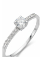 Bague Solitaire en Argent avec Zircone Cubique