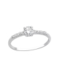 Silberner Solitär-Ring mit Zirkonia