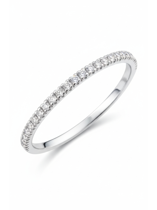 Bague Ligne en Argent avec Zircone Cubique