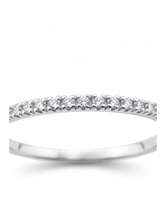 Bague Ligne en Argent avec Zircone Cubique