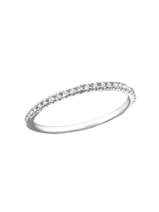 Bague Ligne en Argent avec Zircone Cubique