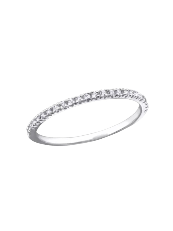 Silver Line Ring with Cubic Zirconia