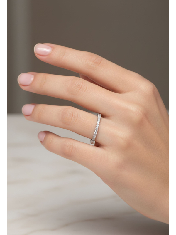 Silver Line Ring with Cubic Zirconia