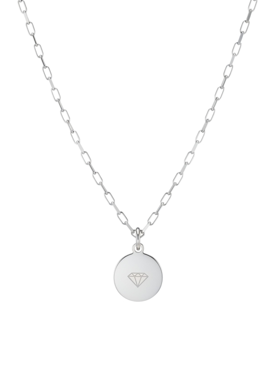 Charm-Halskette mit Paperclip-Gliedern aus Silber