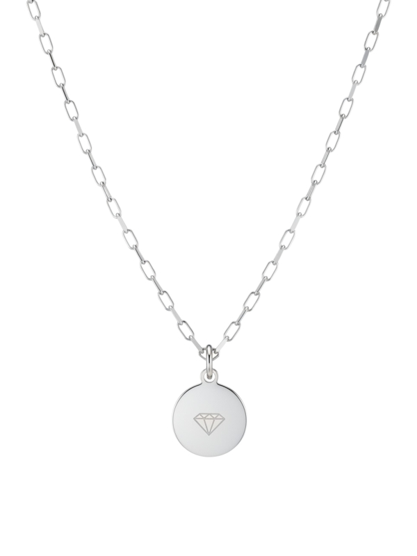 Charm-Halskette mit Paperclip-Gliedern aus Silber