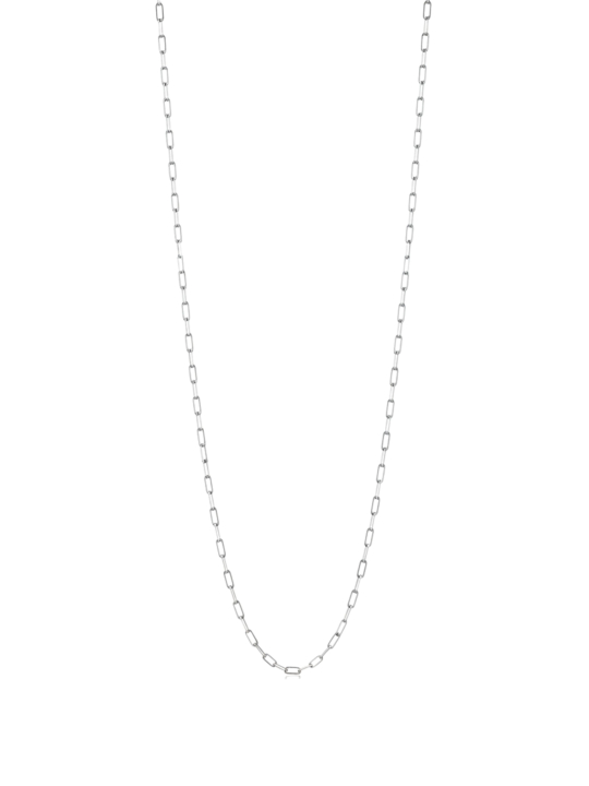 Charm necklace paperclip silver