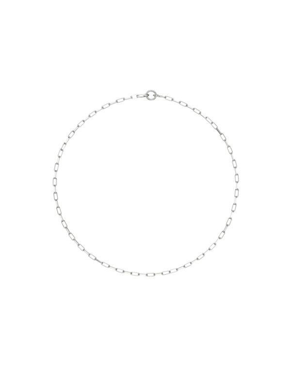 Charm necklace paperclip silver