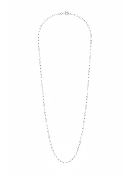 Charm necklace paperclip silver