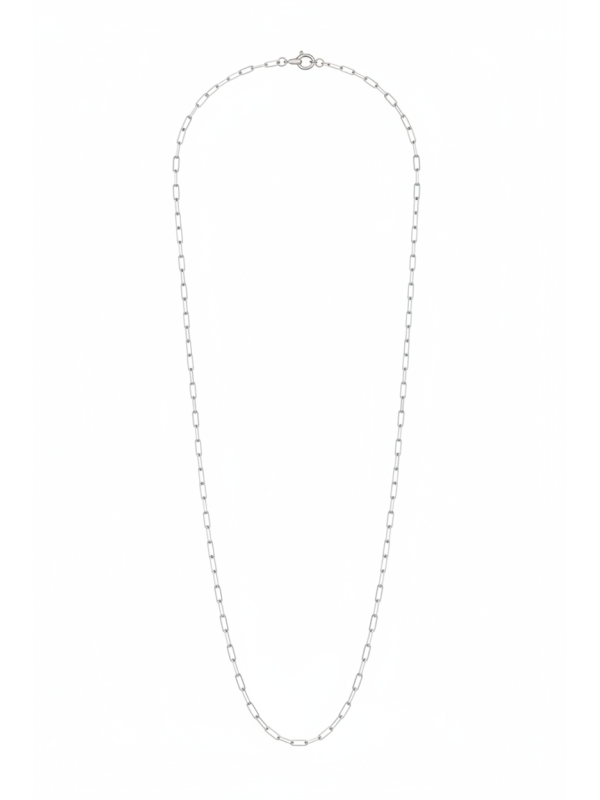 Charm necklace paperclip silver