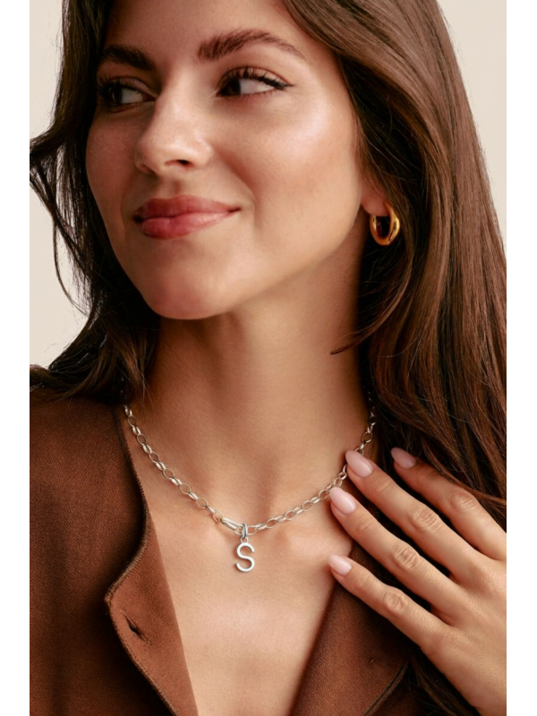 Colgante charm letra S Connect de plata