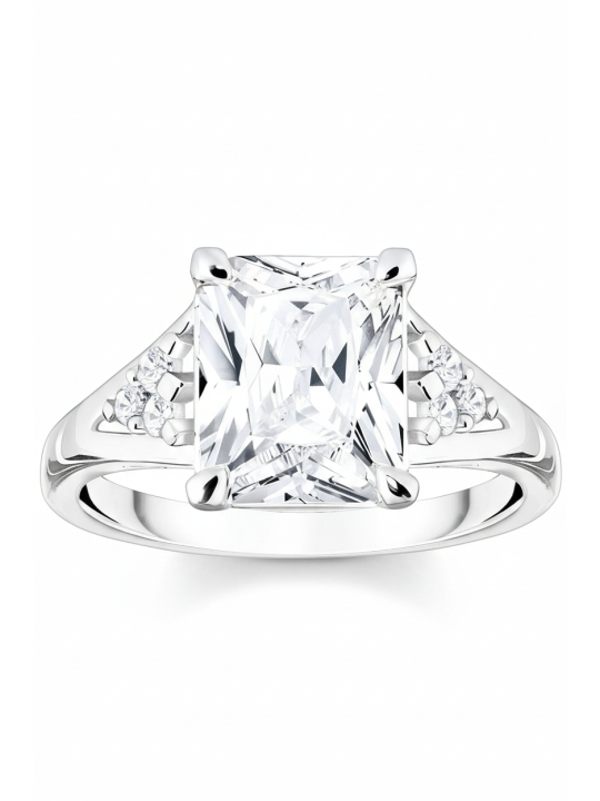 Ring White Stones Silver