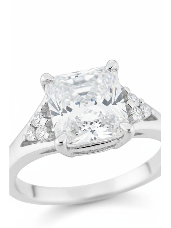 Ring White Stones Silver