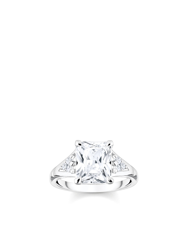 Ring White Stones Silver