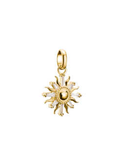 Pendentif charm soleil avec pierres Connect doré à l’or fin