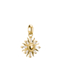 Colgante charm sol con piedras Connect chapado en oro