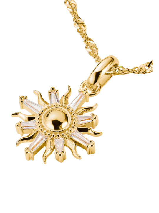 Pendentif charm soleil avec pierres Connect doré à l’or fin