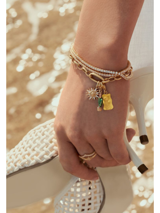 Pendentif charm soleil avec pierres Connect doré à l’or fin