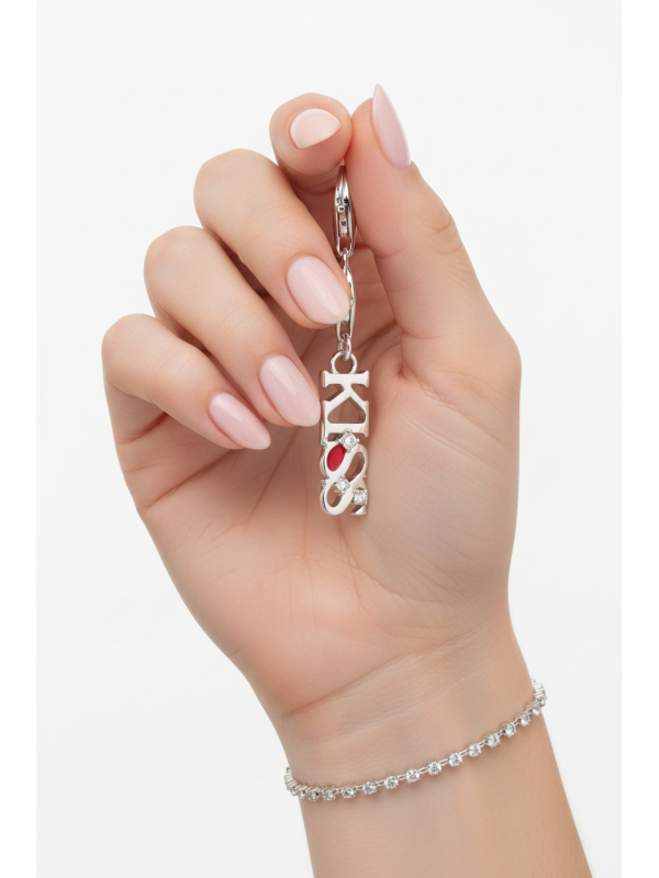 Pendentif à breloques KISS Blanc