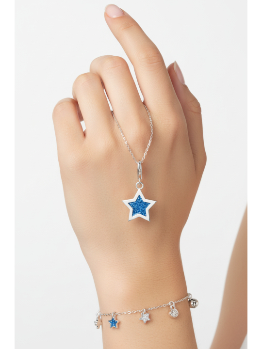 Pendentif Charm étoile bleue