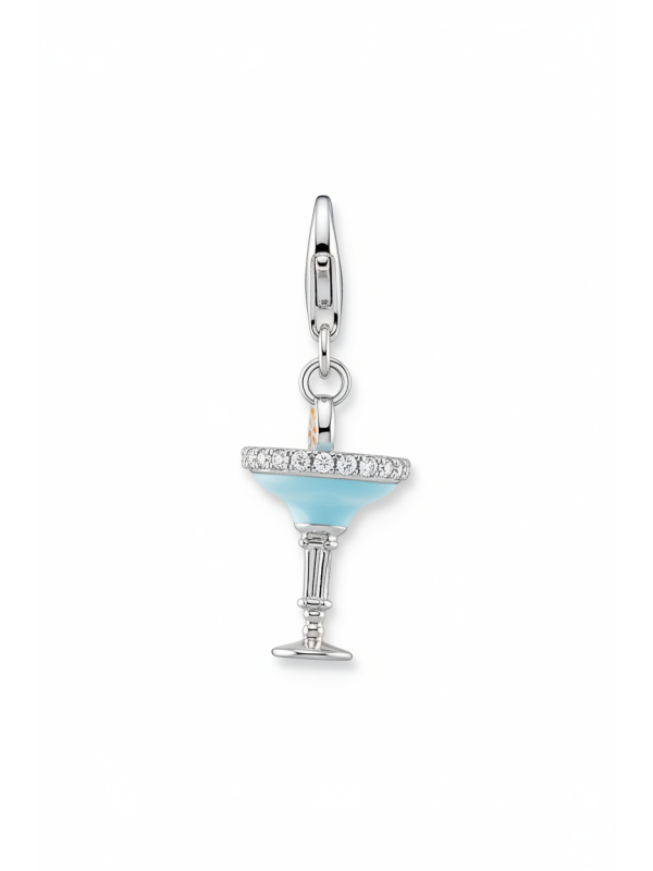 Charm Pendant Blue Cocktail Glass