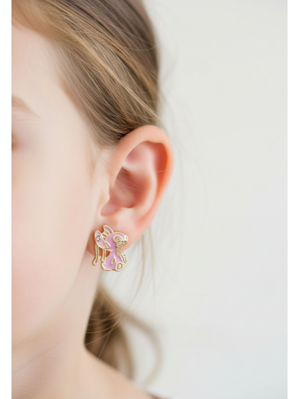 Boucles d’oreilles clous dépareillées Stitch & Angel