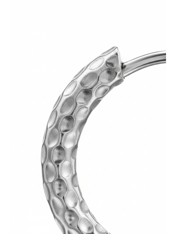 Snake Skin Pattern Stainless Steel Huggie Hoops