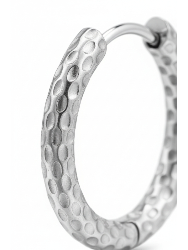 Snake Skin Pattern Stainless Steel Huggie Hoops