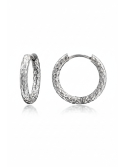 Snake Skin Pattern Stainless Steel Huggie Hoops