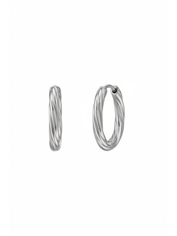 Gedrehte Huggie-Creolen aus Edelstahl