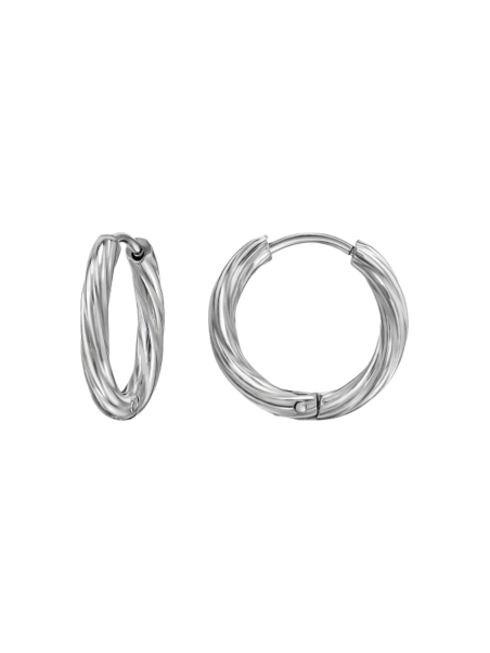 Aros tipo Huggie de Acero Inoxidable Retorcido