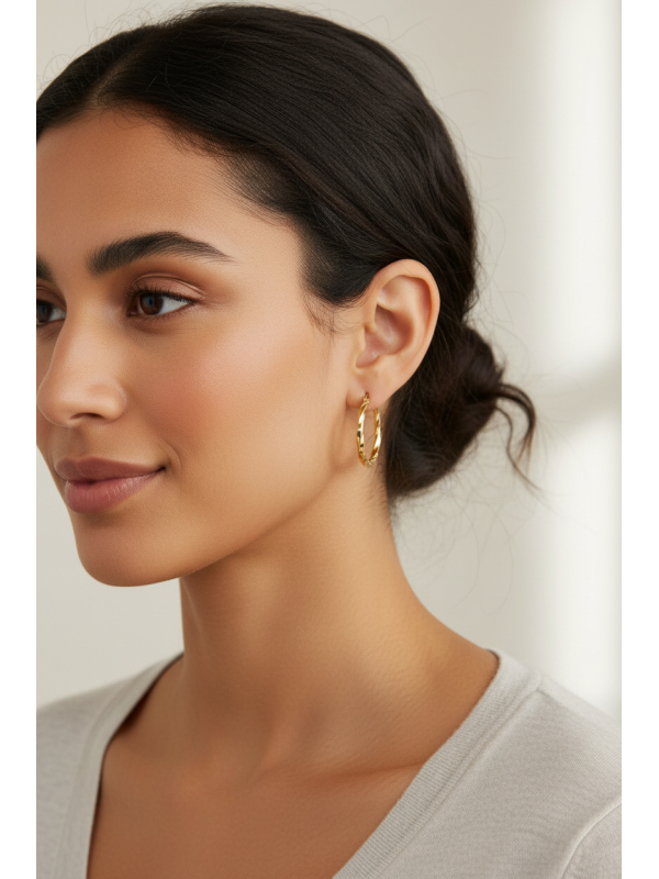 Aros de Alambre Curvado de Acero Inoxidable Color Dorado con Cierre Francés