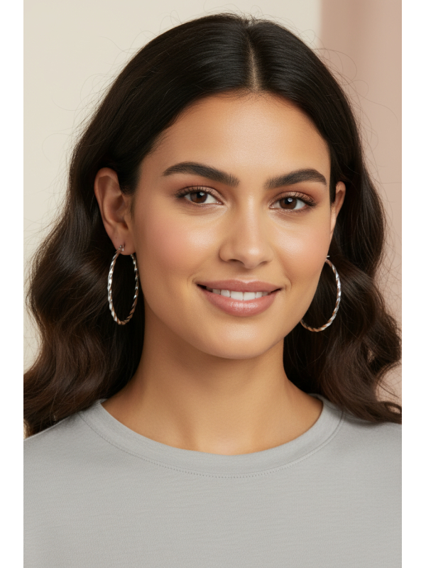 Gedrehte Edelstahl-Creolen